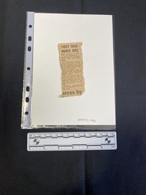 Small newspaper clipping consisting of a title and a single column of text