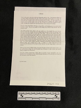 Five typed paragraphs in black print on a white, single-sided, piece of A4 paper.