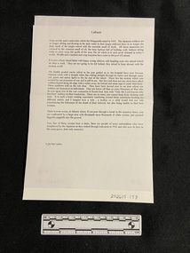Five typed paragraphs in black print on a white, single-sided, piece of A4 paper.