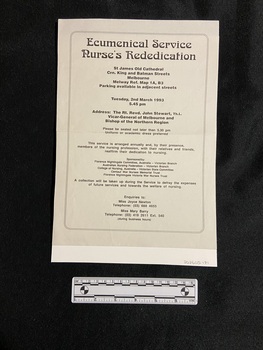 Printed single side flyer on light grey paper, double-line border around the page with black printed text within.