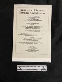 Printed single side flyer on light grey paper, double-line border around the page with black printed text within.