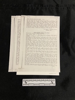 Three single-sided sheets of A4 paper with black type on each. There are margin line marks from where the pages were photocopied from a book.