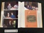 Open layout of inside pages showing three coloured photos down the left page and one coloured photo and an orange paper booklet down the right, with annotations on the inner margins.