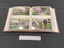 Sample inside layout showing two coloured photographs (one above the other with a gap between), inside protective plastic pockets on each page.