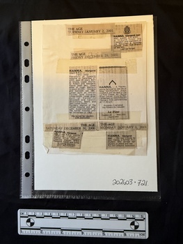 Newspaper clippings of death notice, funeral notice and tributes for Margaret Jean Hanna.