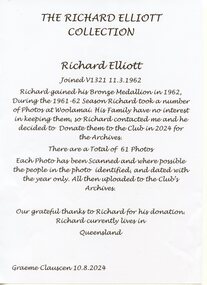 Photograph, The Richard Elliott Collection, August 2024