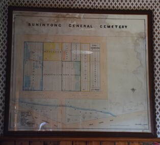 Hand drawn plan of the layout of the Buninyong General Cemetery.