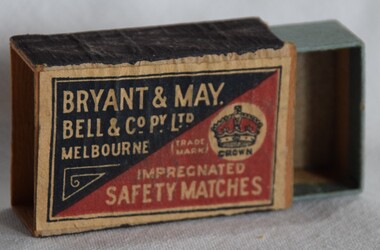 Matchbox made by Bryant and May, Bell & Co., Melbourne.