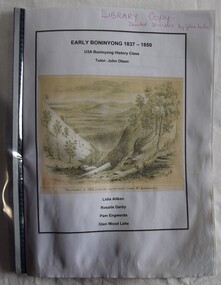 U3A class assignment on early Buninyong History, completes in 2015.