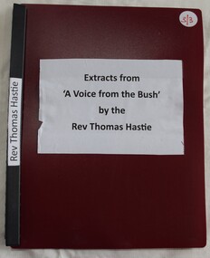 Folder of printed extracts from book of sermons delivered by Rev. Thomas Hastie.