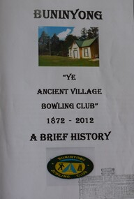 Cover of a Brief history of the Buninyong Bowling Club