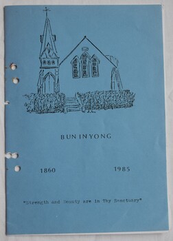 Original printed booklet prepared for the 125th anniversary of the Buninyong Presbyterian Church.