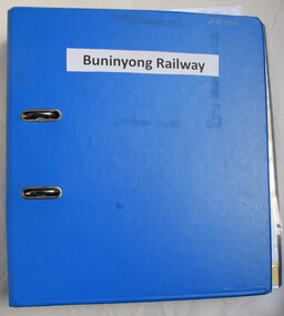 Folder of research articles and notes about the railway from Ballarat to Buninyong.