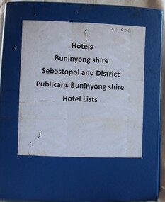 Folder of lists of Hotels in Buninyong and surrounding districts.