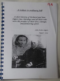 Short history of Richard and Jane Odgers and their descendants. 