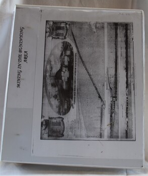 Ring binder with collated reference material on mining around Buninyong.