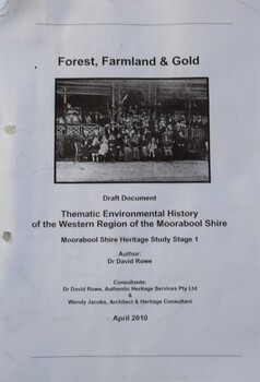 Report by Dr. David Rowe on heritage and historical themes, sites and buildings in Moorabool shire.