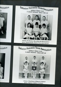 Group of tennis players holding racquets