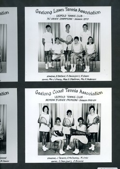 Group of tennis players, some holding racquets