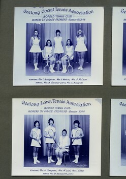 Group of tennis players holding racquets