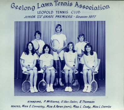 Photograph of tennis players in premiership team