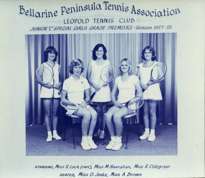 Photograph of tennis players in premiership team