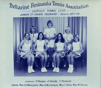 Photograph of tennis players in premiership team