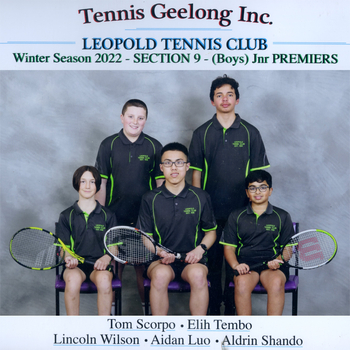 Photograph of tennis players in premiership team