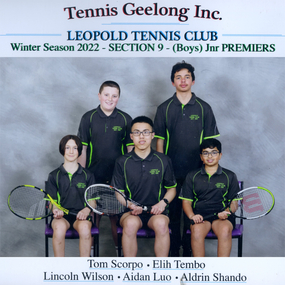 Photograph of tennis players in premiership team