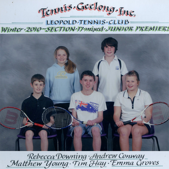 Photograph of tennis players in premiership team
