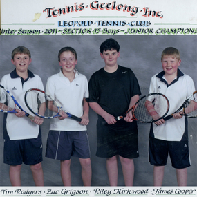 Photograph of tennis players in premiership team