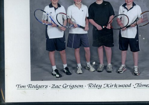 Photograph of tennis players in premiership team