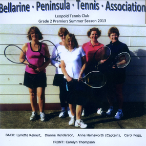 Premiership tennis players, some holding racquets