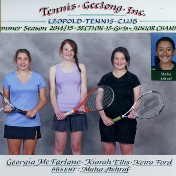 Premiership tennis players, some holding racquets