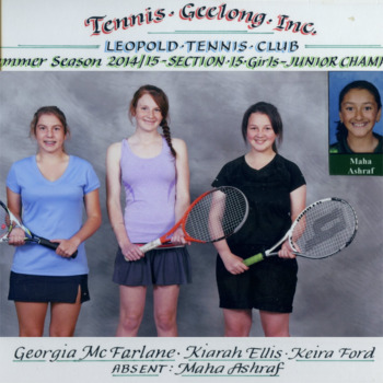 Premiership tennis players, some holding racquets