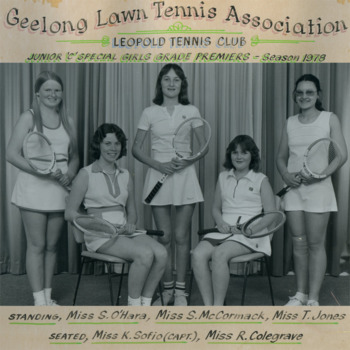 Premiership tennis players holding racquets