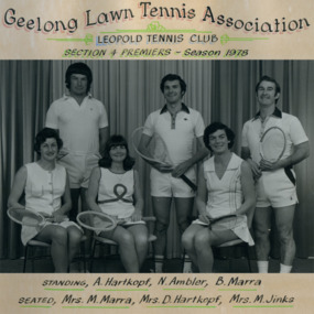 Photograph of tennis players in premiership team
