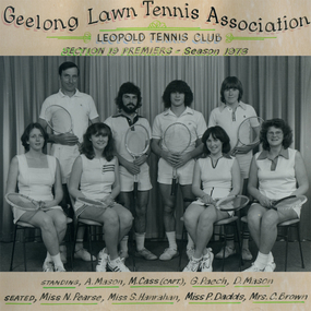 Photograph of tennis players in premiership team