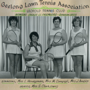 Photograph of tennis players in premiership team
