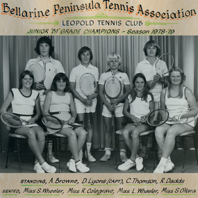 Photograph of tennis players in premiership team