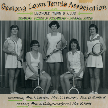 Photograph of tennis players in premiership team