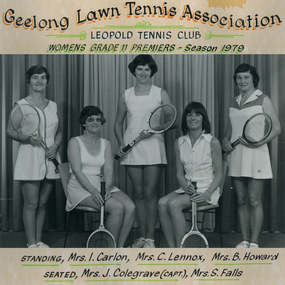 Photograph of tennis players in premiership team