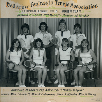Photograph of tennis players in premiership team