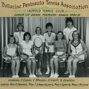 Photograph of tennis players in premiership team