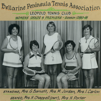 Photograph of tennis players in premiership team