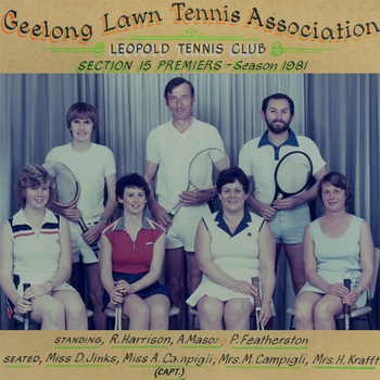Photograph of tennis players in premiership team