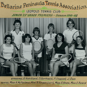 Photograph of tennis players in premiership team