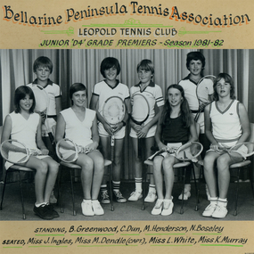 Photograph of tennis players in premiership team