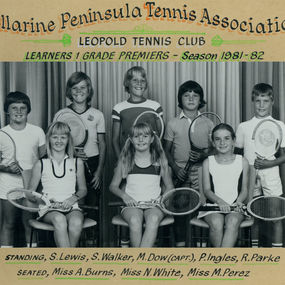 Photograph of tennis players in premiership team