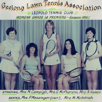 Photograph of tennis players in premiership team
